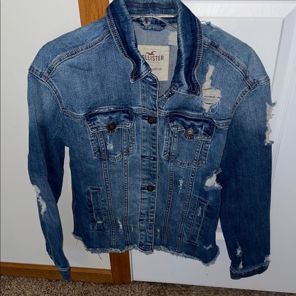 Hollister Denim Jacket with Distressed Details